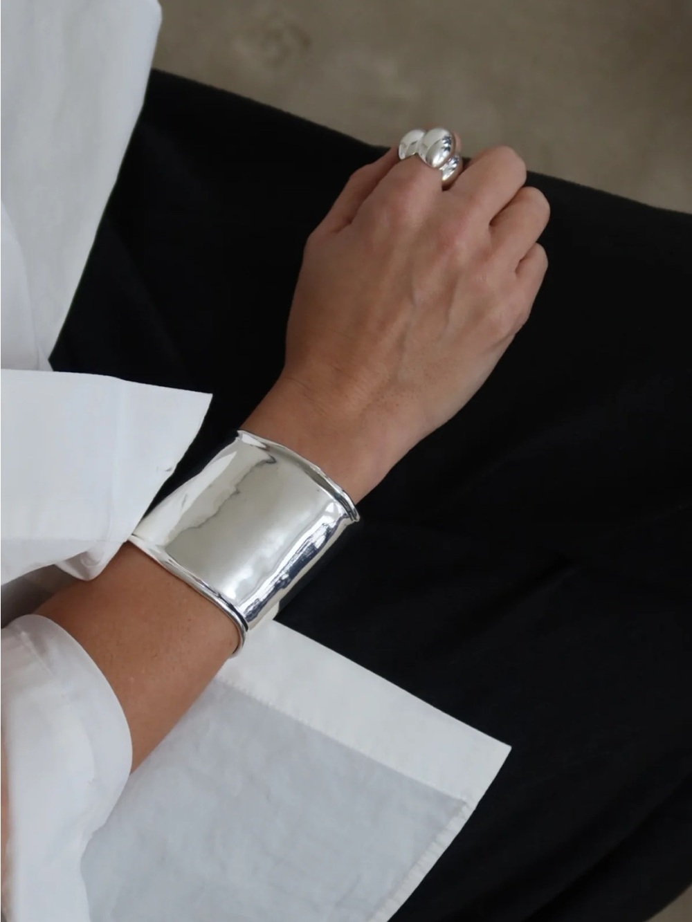 Maja Silver Wide Cuff Bracelet - Women's Jewelry - Picture 3 of 7